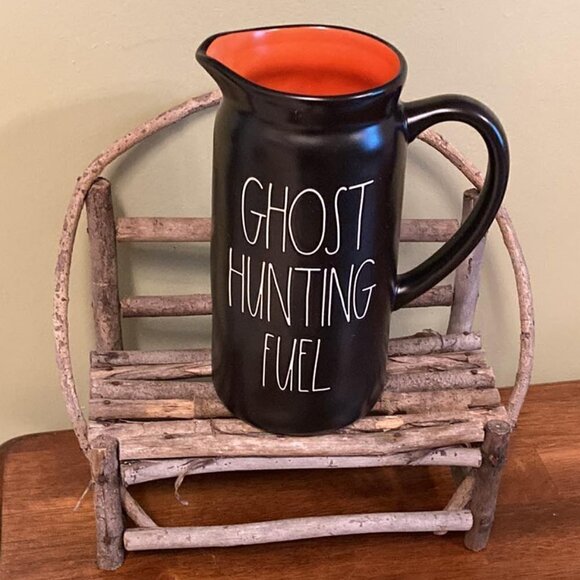 LAST ONE! NIB! RAE DUNN GHOST HUNTING FUEL BLACK  HALLOWEEN Pitcher - Picture 1 of 8